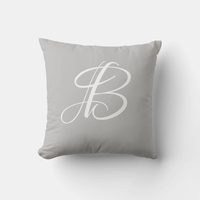 Initial Custom Letter B Monogram Kissen (Vorderseite)