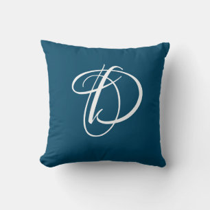 Initial Custom Letter D Monogram Kissen