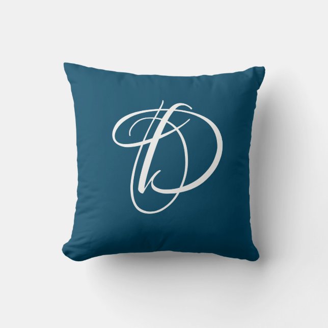 Initial Custom Letter D Monogram Kissen (Vorderseite)