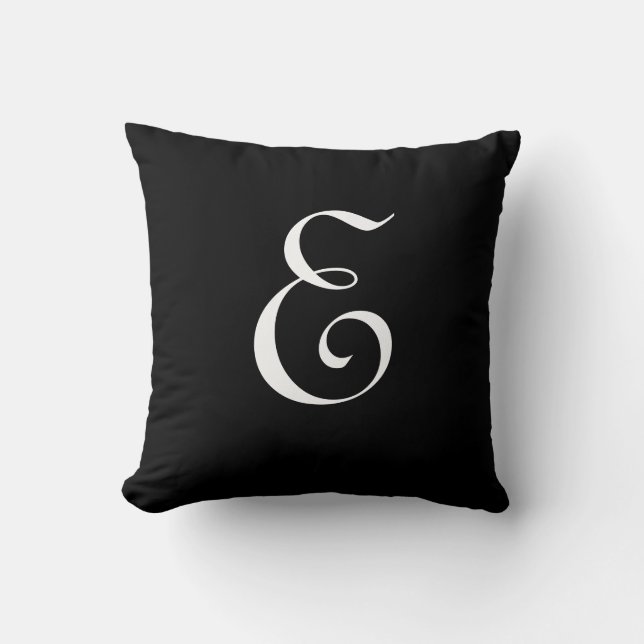 Initial Custom Letter E Monogram Kissen (Vorderseite)