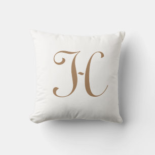 Initial Custom Letter H Monogram Kissen