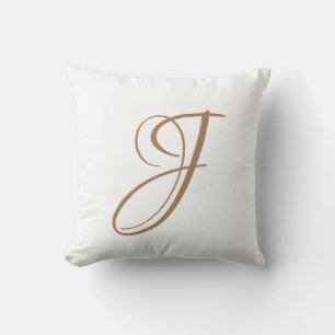 Initial Custom Letter J Monogram Kissen