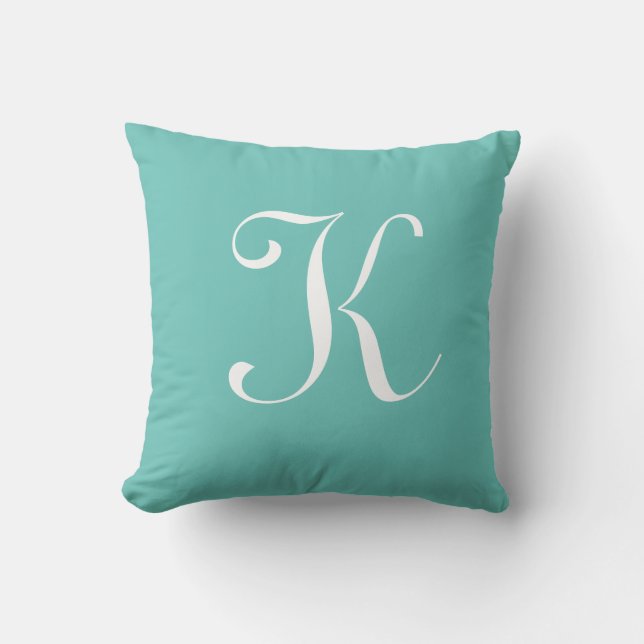 Initial Custom Letter K Monogram Kissen (Vorderseite)