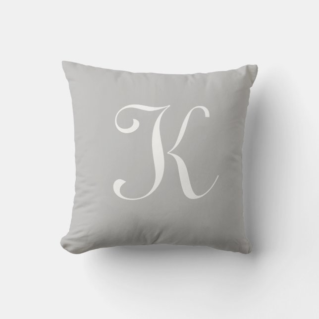 Initial Custom Letter K Monogram Kissen (Vorderseite)