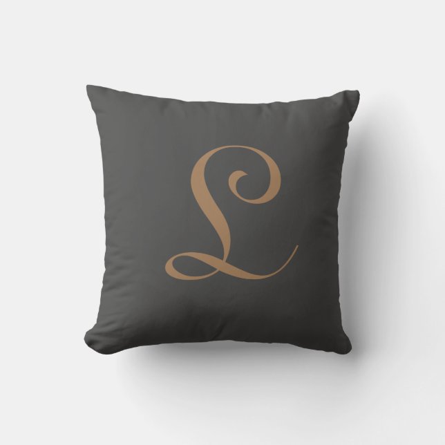 Initial Custom Letter L Monogram Kissen (Vorderseite)