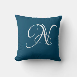 Initial Custom Letter N Monogram Kissen
