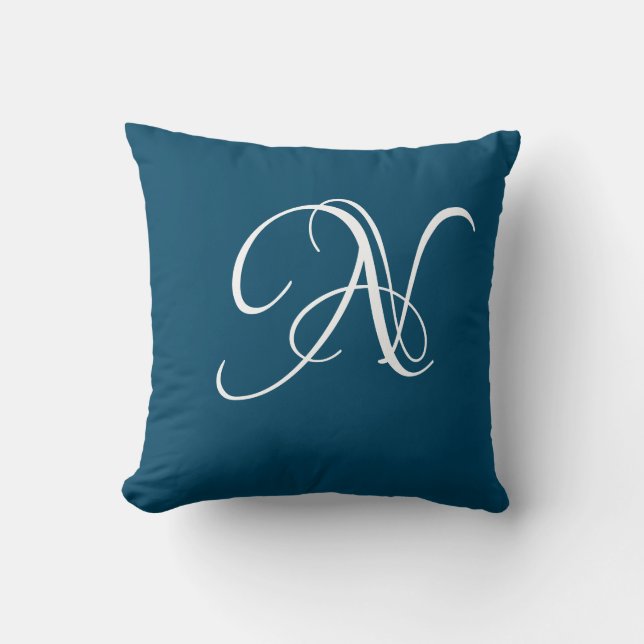 Initial Custom Letter N Monogram Kissen (Vorderseite)