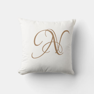 Initial Custom Letter N Monogram Kissen