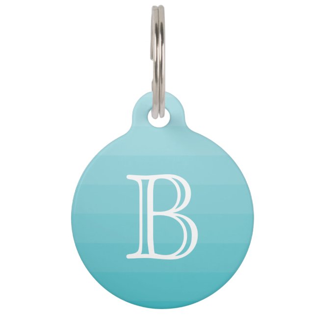 Initial Cyan Blue Shades Monogram Tiernamensmarke (Vorderseite)