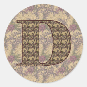 Initial D Elegant Runder Aufkleber