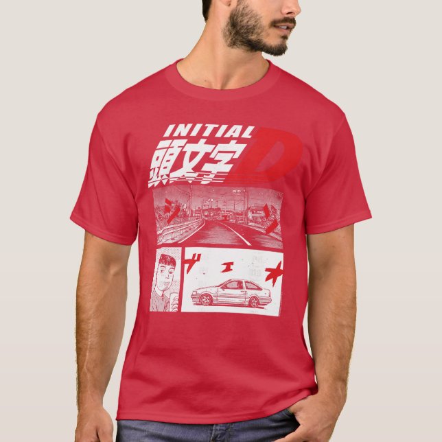 Initial D Manga 3 Panel Manga friend T-Shirt (Vorderseite)