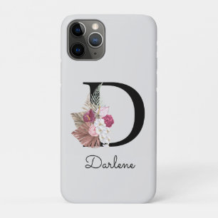 Initial D Mit Monogramm Pink Boho Floral Case-Mate iPhone Hülle