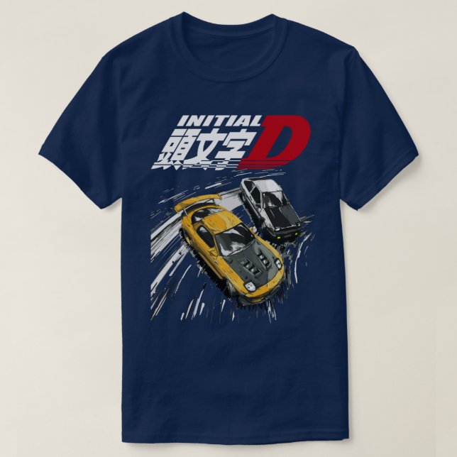 Initial D Mountain Drift Racing Tandem AE86 vs FD T-Shirt (Design vorne)