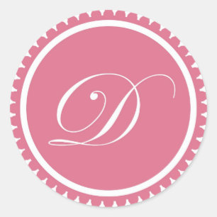 Initial-D-Prinzessin-Monogramm-Siegel-Gastgeschenk Runder Aufkleber