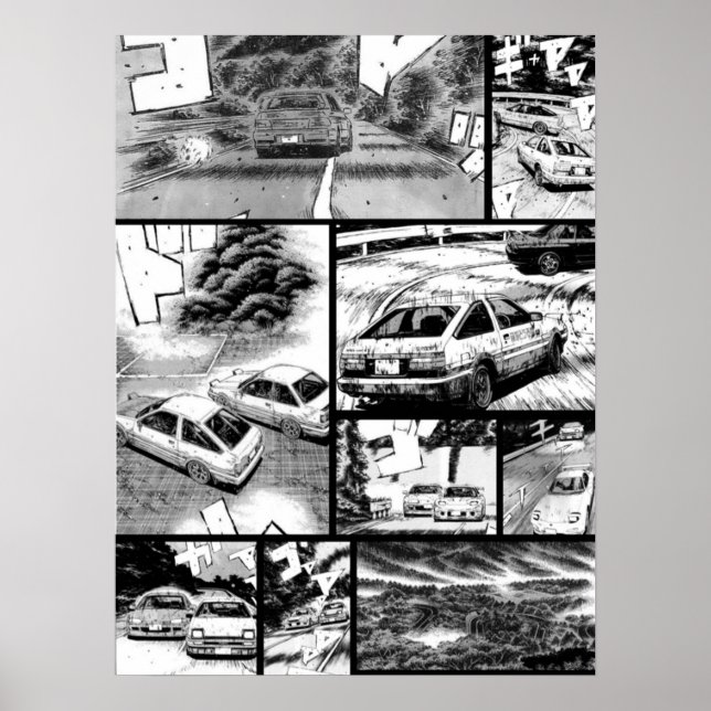Initial D Racing Manga Wall Design Version 2 Poster (Vorne)