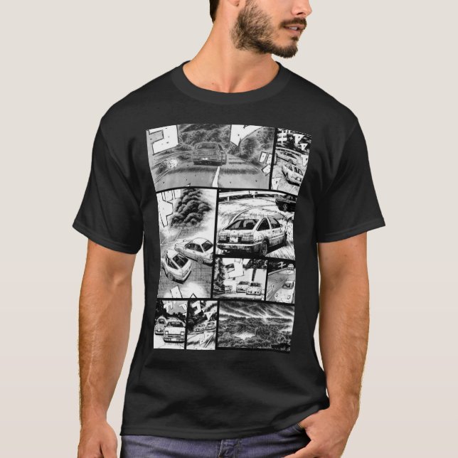 Initial D Racing - Manga Wall Design (Version 2)  T-Shirt (Vorderseite)