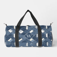 Initial Denim Blue and White Monogram