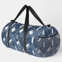 Initial Denim Blue and White Monogram