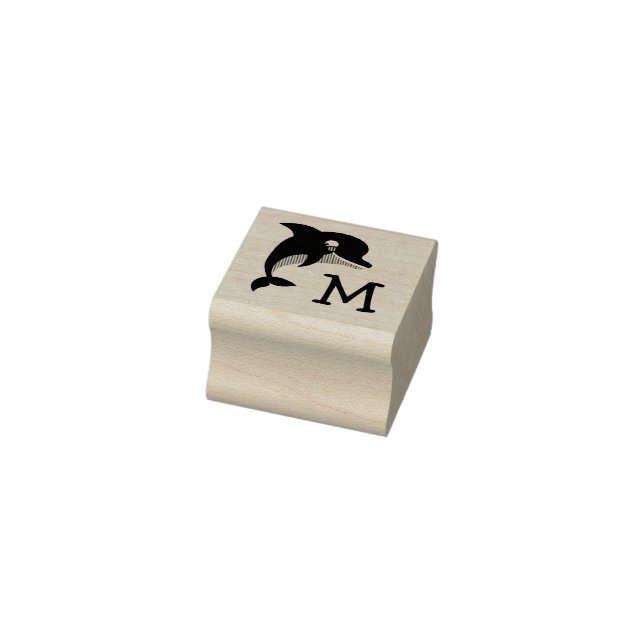 Initial der Dolphin-Niedlich-Kid-Monogramm Gummistempel (Stempel)