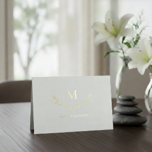 Initial der personalisierten Kranzmonogramm Folienkarte