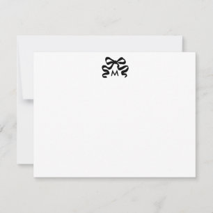 Initial der personalisierten Wavy Ribbon Bow Monog Mitteilungskarte