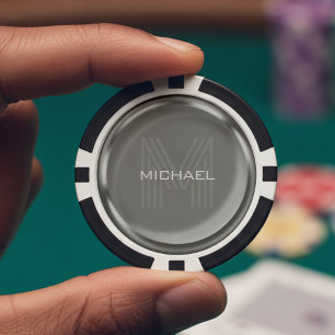 Initial der Silver Coin Name Monogram Pokerchips