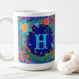 Initial Dragonfly Monogram Inspirivity Coffee Tass Kaffeetasse