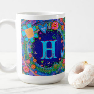 Initial Dragonfly Monogram Inspirivity Coffee Tass Kaffeetasse