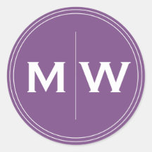 Initial elegant Chic Lila Circle Two Monogram