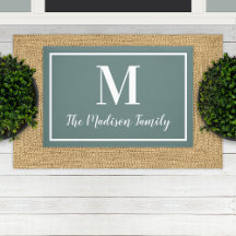 Initial: Elegant Grey Green Custom Monogram