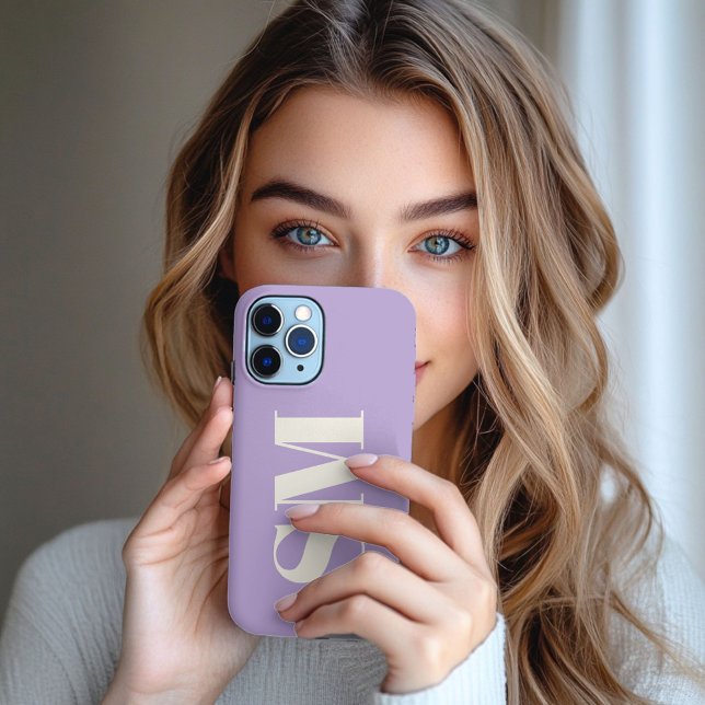 Initial Elegant Lavender Monogram Case-Mate iPhone Hülle (Von Creator hochgeladen)