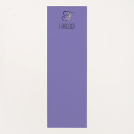 Initial F Aquarelllavene der Monogramm-Blume Yogamatte