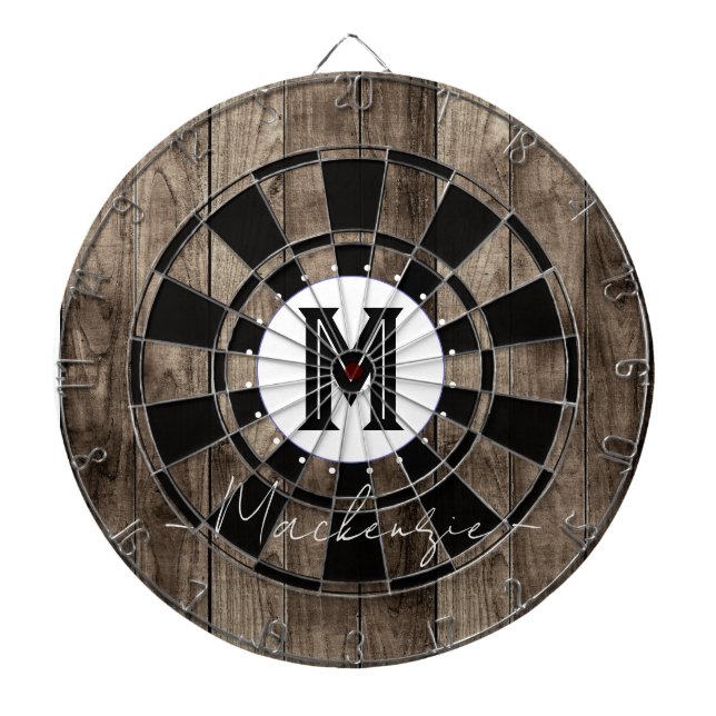Initial Family Name Monogram Dart Board Dartscheibe (vorne)