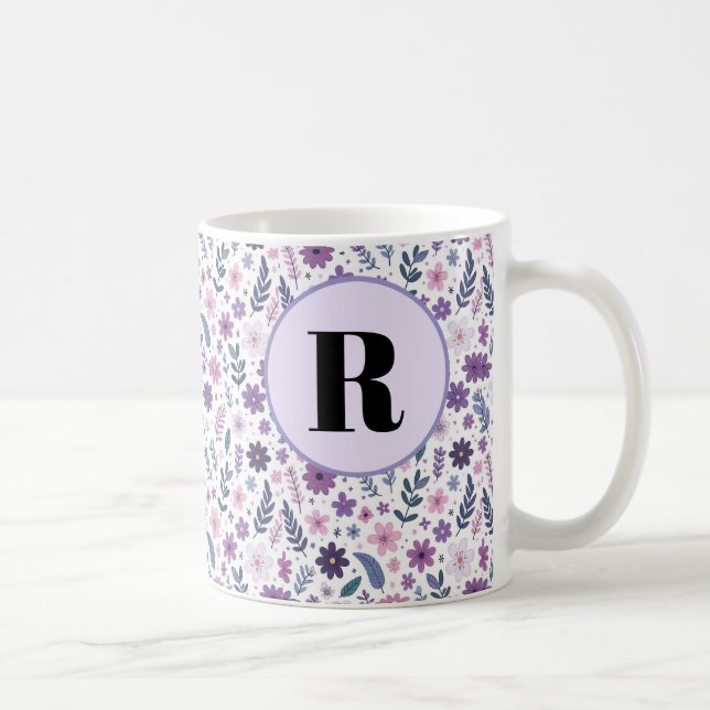  Initial Floral Mugs Kaffeetasse (Rechts)