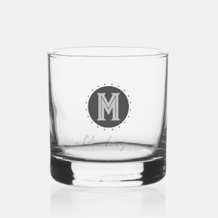 Initial für das fette Monogramm Whiskyglas