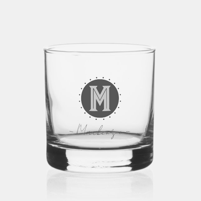 Initial für das fette Monogramm Whiskyglas (Vorderseite)
