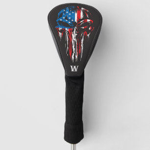 Initial für das Monogramm der Militärfahne Skull U Golf Headcover