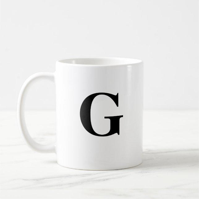 Initial G & Personalisiert Name Coffee Tasse (Links)