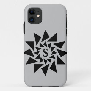 Initial-, geometrische Dreiecke ändern, Schwarz-we Case-Mate iPhone Hülle