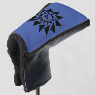 Initial-, geometrische Dreiecke, Schwarz Blau, Golf Headcover