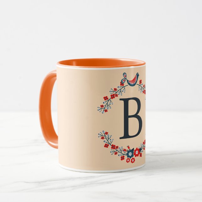 Initial graues Monogramm auf Bisken Tasse (Von Creator hochgeladen)