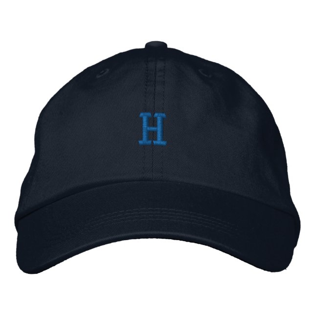 Initial H - Letter Character Monogram Handsome-Hat Bestickte Baseballkappe (Vorderseite)