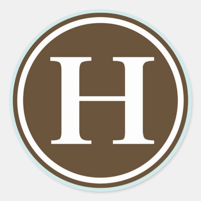 Initial-H-Monogramm-Siegel-Gastgeschenk Runder Aufkleber (Vorderseite)