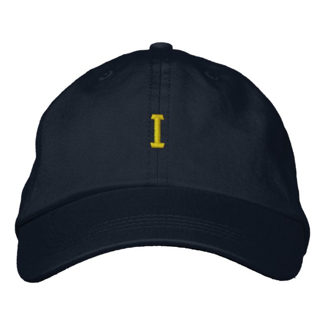 Initial I - Letter Character Monogram-Hat-Stil Bestickte Baseballkappe (Vorderseite)