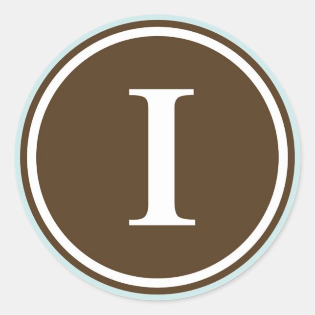 Initial-I-Monogramm-Siegel-Gastgeschenk Runder Aufkleber (Vorderseite)