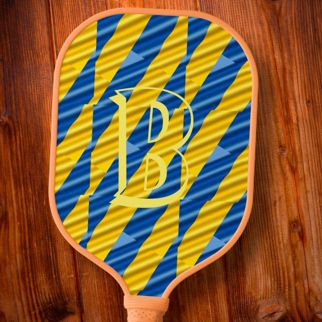 Initial Inspiriert Monogramm in der Blauen und Gel Pickleball Schläger (Von Creator hochgeladen)