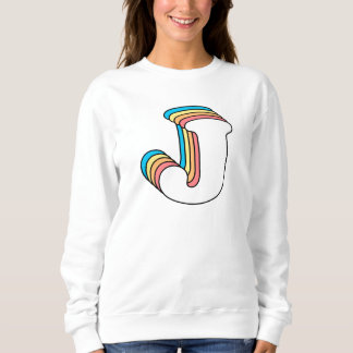 Initial J Buchstabenname Niedlich Rainbow Alphabet Sweatshirt