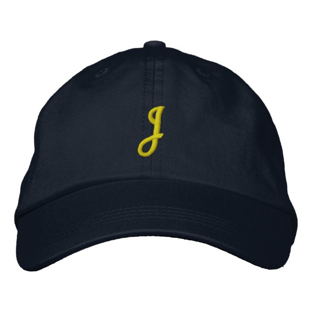 Initial "J" Designer Cap Bestickte Kappe (Vorderseite)