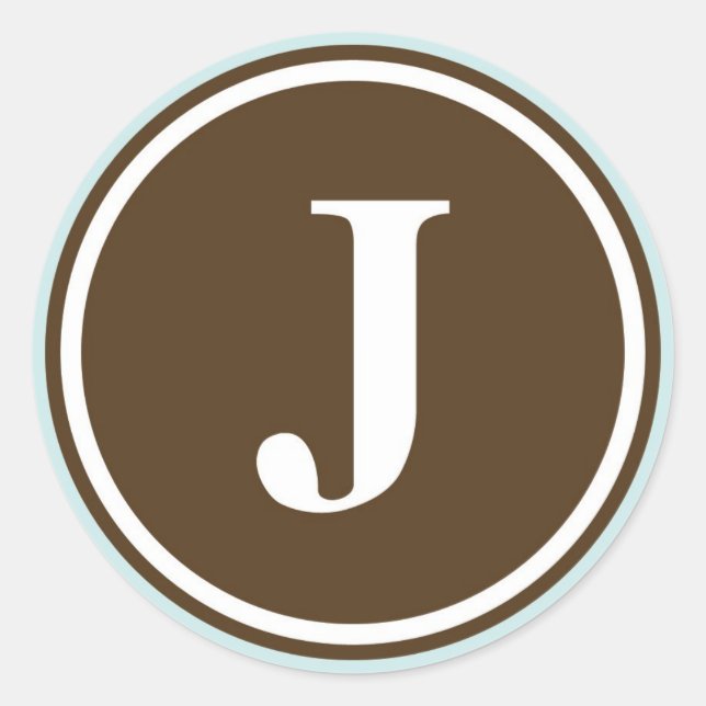 Initial-J-Monogramm-Siegel-Gastgeschenk Runder Aufkleber (Vorderseite)