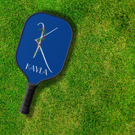 Initial-K-Monogramm-Aquarell-Rot-Blütengroßmutter Pickleball Schläger